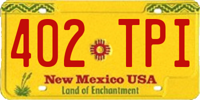 NM license plate 402TPI