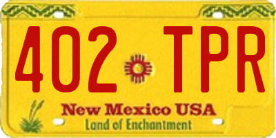 NM license plate 402TPR
