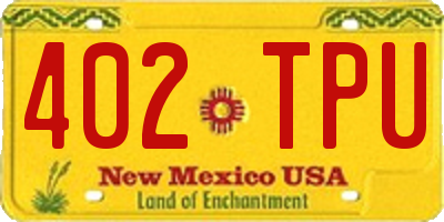 NM license plate 402TPU