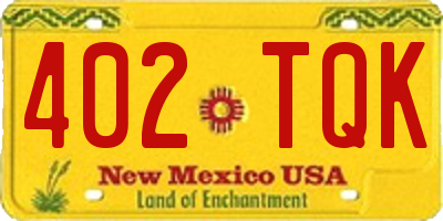NM license plate 402TQK