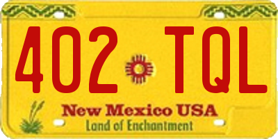NM license plate 402TQL