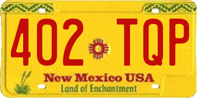 NM license plate 402TQP