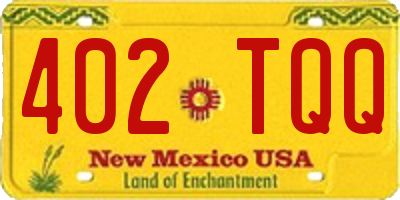 NM license plate 402TQQ