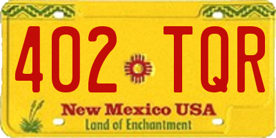 NM license plate 402TQR