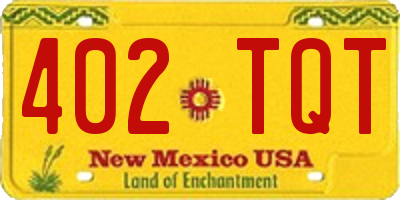NM license plate 402TQT
