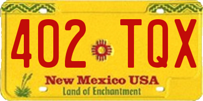 NM license plate 402TQX
