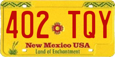 NM license plate 402TQY