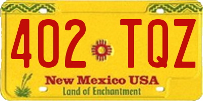 NM license plate 402TQZ