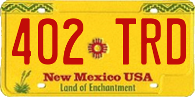 NM license plate 402TRD