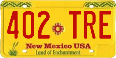 NM license plate 402TRE