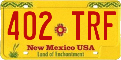 NM license plate 402TRF