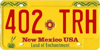 NM license plate 402TRH