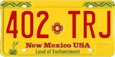 NM license plate 402TRJ