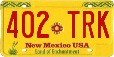 NM license plate 402TRK