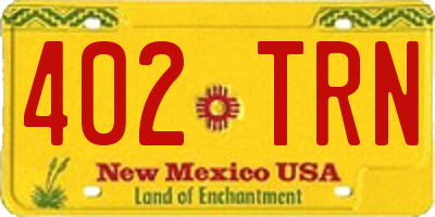 NM license plate 402TRN