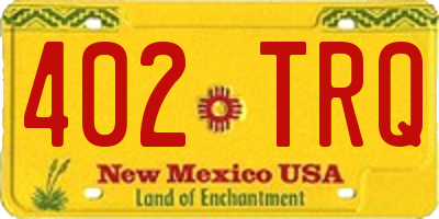 NM license plate 402TRQ