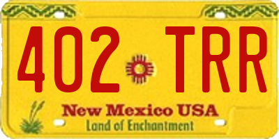 NM license plate 402TRR