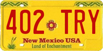 NM license plate 402TRY