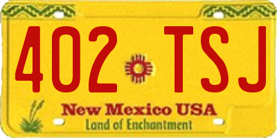 NM license plate 402TSJ