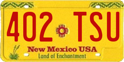NM license plate 402TSU