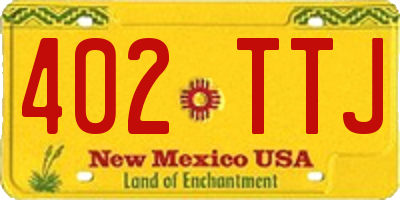 NM license plate 402TTJ