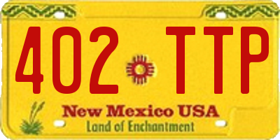 NM license plate 402TTP