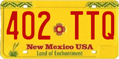 NM license plate 402TTQ