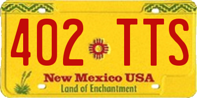 NM license plate 402TTS