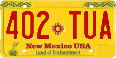 NM license plate 402TUA