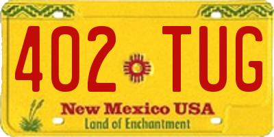 NM license plate 402TUG