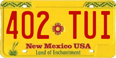 NM license plate 402TUI