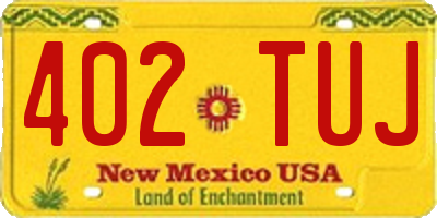 NM license plate 402TUJ