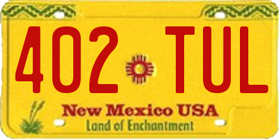 NM license plate 402TUL