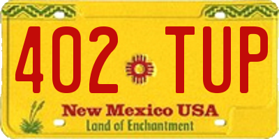 NM license plate 402TUP