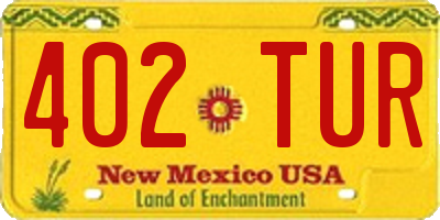 NM license plate 402TUR