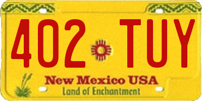 NM license plate 402TUY