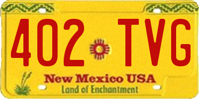NM license plate 402TVG