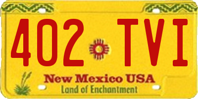 NM license plate 402TVI