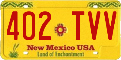 NM license plate 402TVV