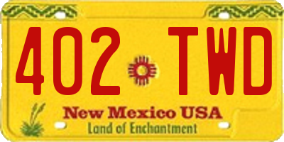 NM license plate 402TWD