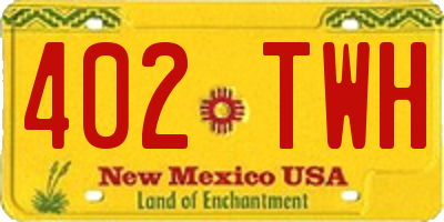 NM license plate 402TWH