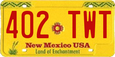 NM license plate 402TWT