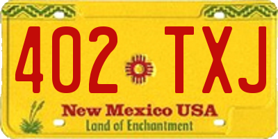 NM license plate 402TXJ