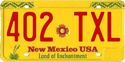 NM license plate 402TXL