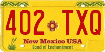 NM license plate 402TXQ