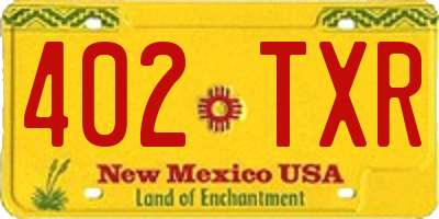 NM license plate 402TXR