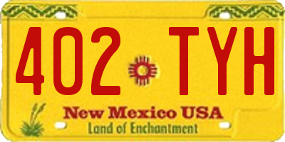 NM license plate 402TYH