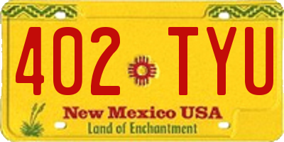 NM license plate 402TYU