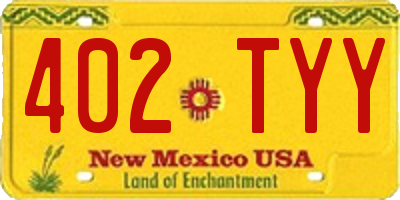 NM license plate 402TYY