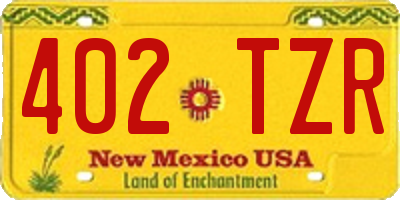 NM license plate 402TZR